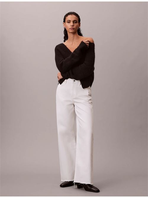 the wide leg raw hem CALVIN KLEIN JEANS | LV047F733GASN